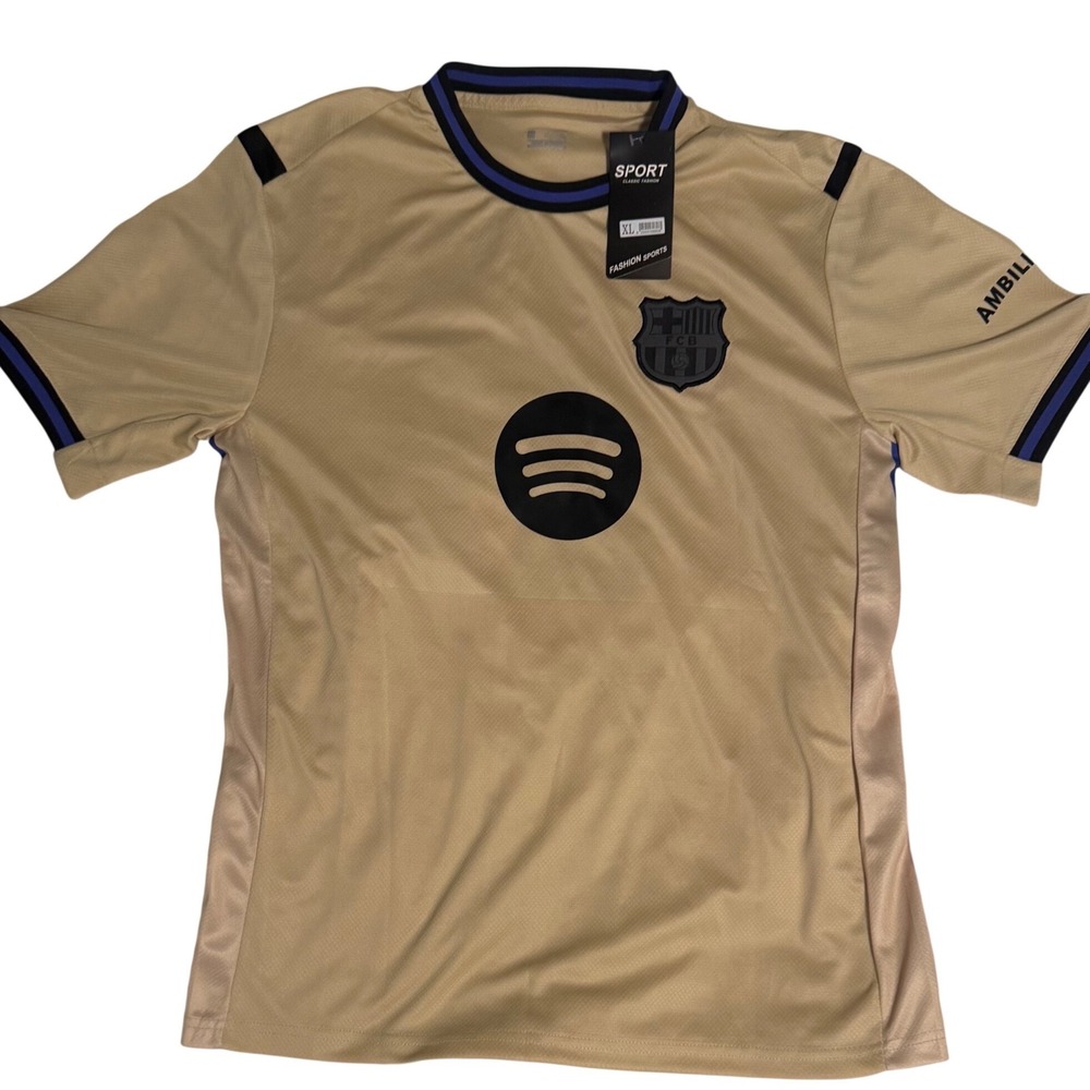 Lamine Yamal FC‎ Barcelona Gold Soccer Jersey #10 Spotify Mens XL New